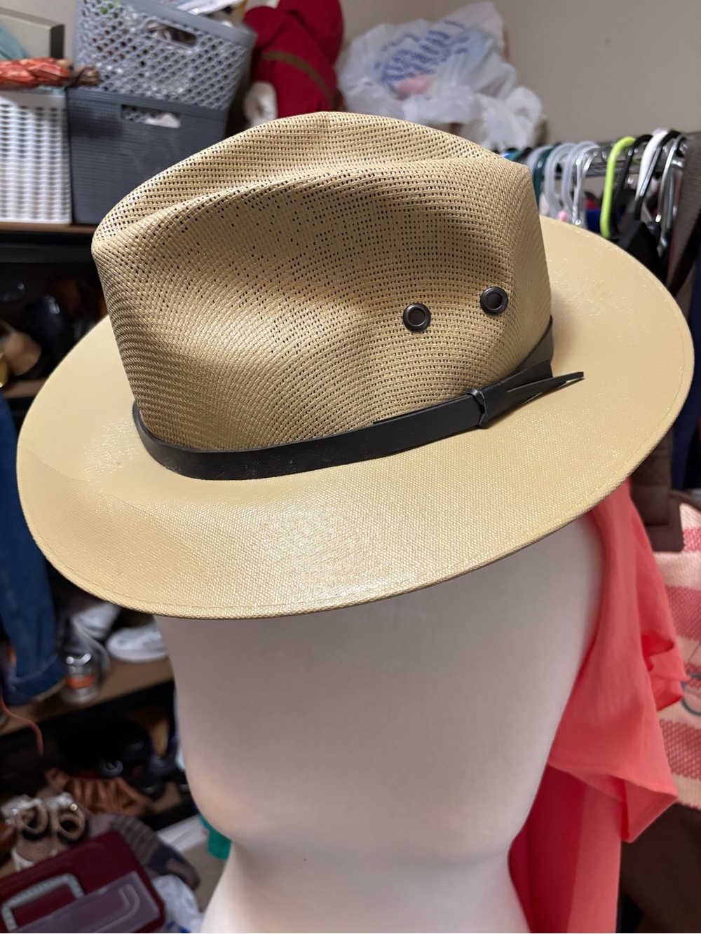 Men’s Neutral color Fedora with Black Band